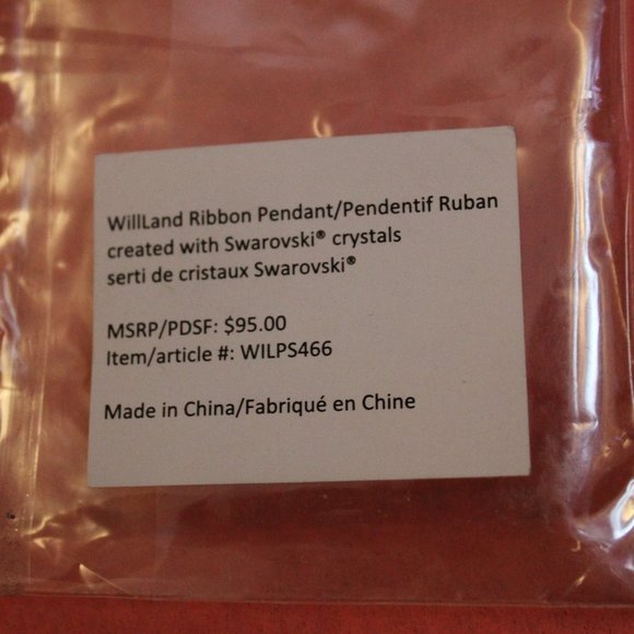 Ribbon Pendant Created With Swaroski Crystals - Picture 7 of 8